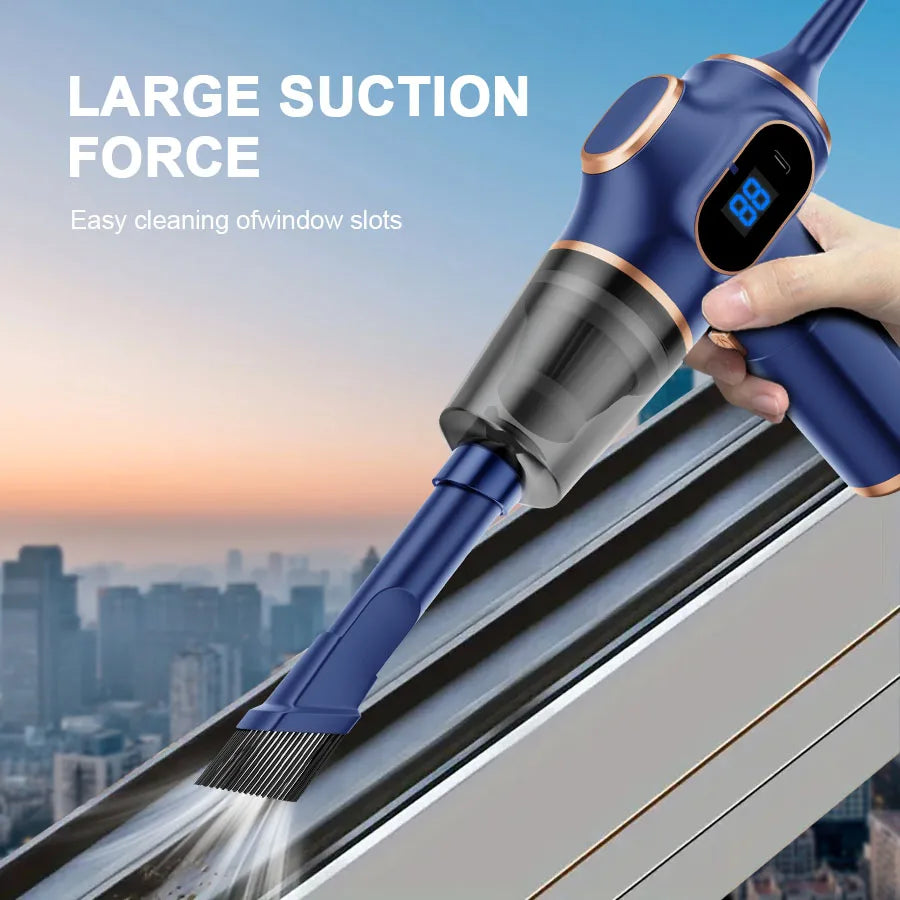 ABS Home Appliance Portable Powerful Handheld Vacuum Cleaner, Long Battery Life Suitable for Cleaning Car and Home Debris