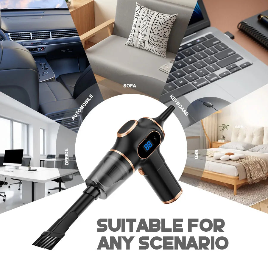 ABS Home Appliance Portable Powerful Handheld Vacuum Cleaner, Long Battery Life Suitable for Cleaning Car and Home Debris
