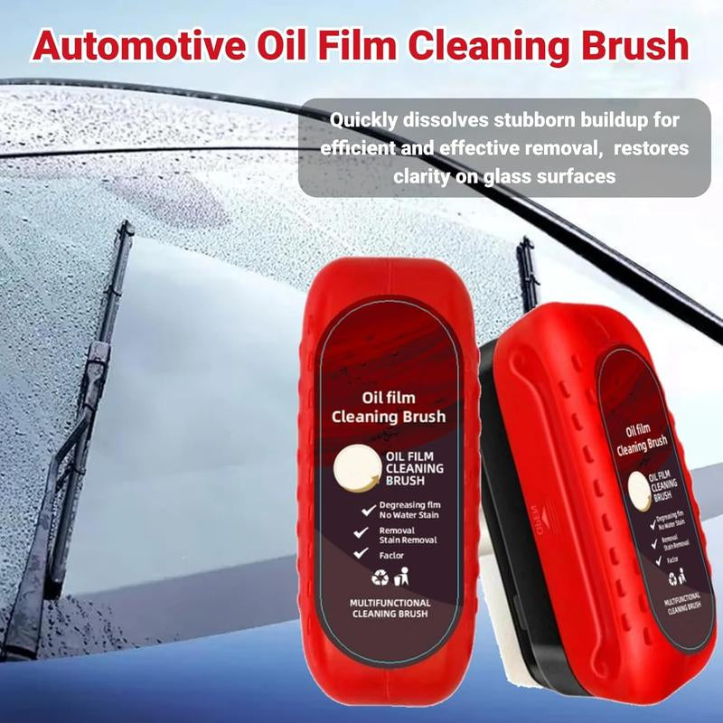 Automotive Oil Film Cleaning Brush, Hydrophobic Glass Cleaning Board, Car Glass Oil Film Remover Glass Cleaning Wipe Board for Windshield Improves Clarity and Visibility (1Pc Brush)
