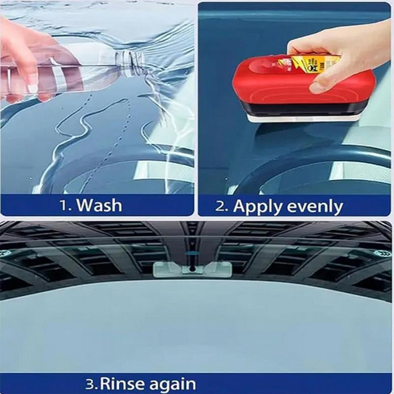 Automotive Oil Film Cleaning Brush, Hydrophobic Glass Cleaning Board, Car Glass Oil Film Remover Glass Cleaning Wipe Board for Windshield Improves Clarity and Visibility (1Pc Brush)