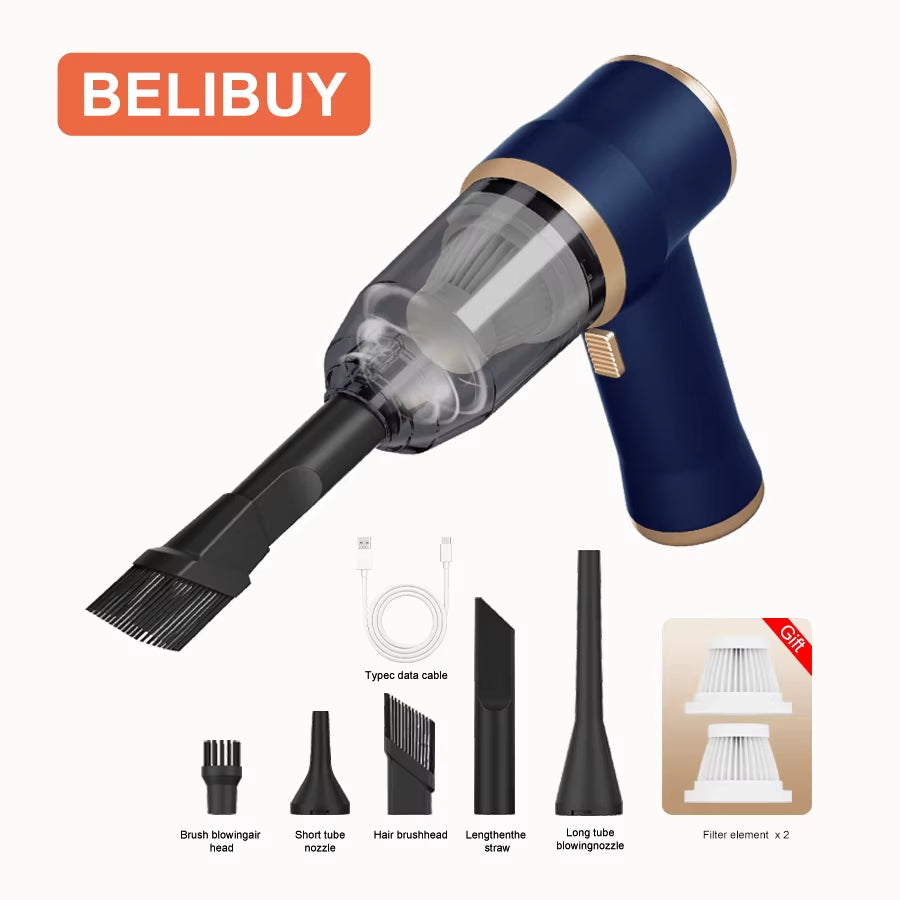 BELIBUY Portable Home and Car Vacuum Cleaner High Power Cleaner Carpet Office Car Powerful Small Vacuum Cleaner Cleaning Machine