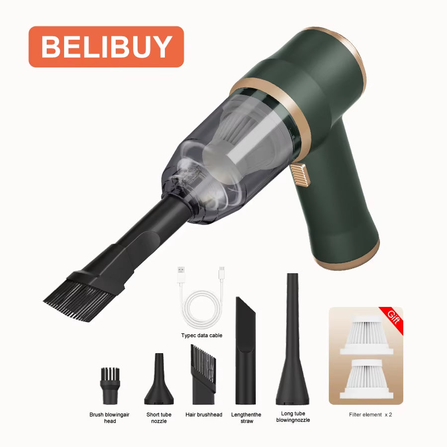 BELIBUY Portable Home and Car Vacuum Cleaner High Power Cleaner Carpet Office Car Powerful Small Vacuum Cleaner Cleaning Machine