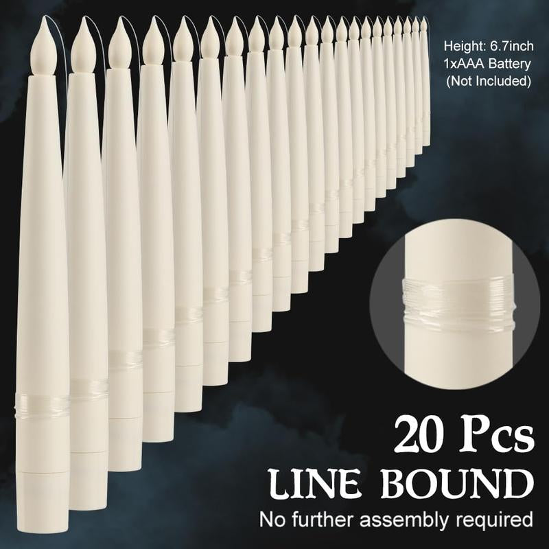 20 Pack LED Floating Candles with Wand Remote, Flickering Warm Light, No Assembly Required - Perfect for Indoor Party Decor, Room Hanging, Birthday Favors