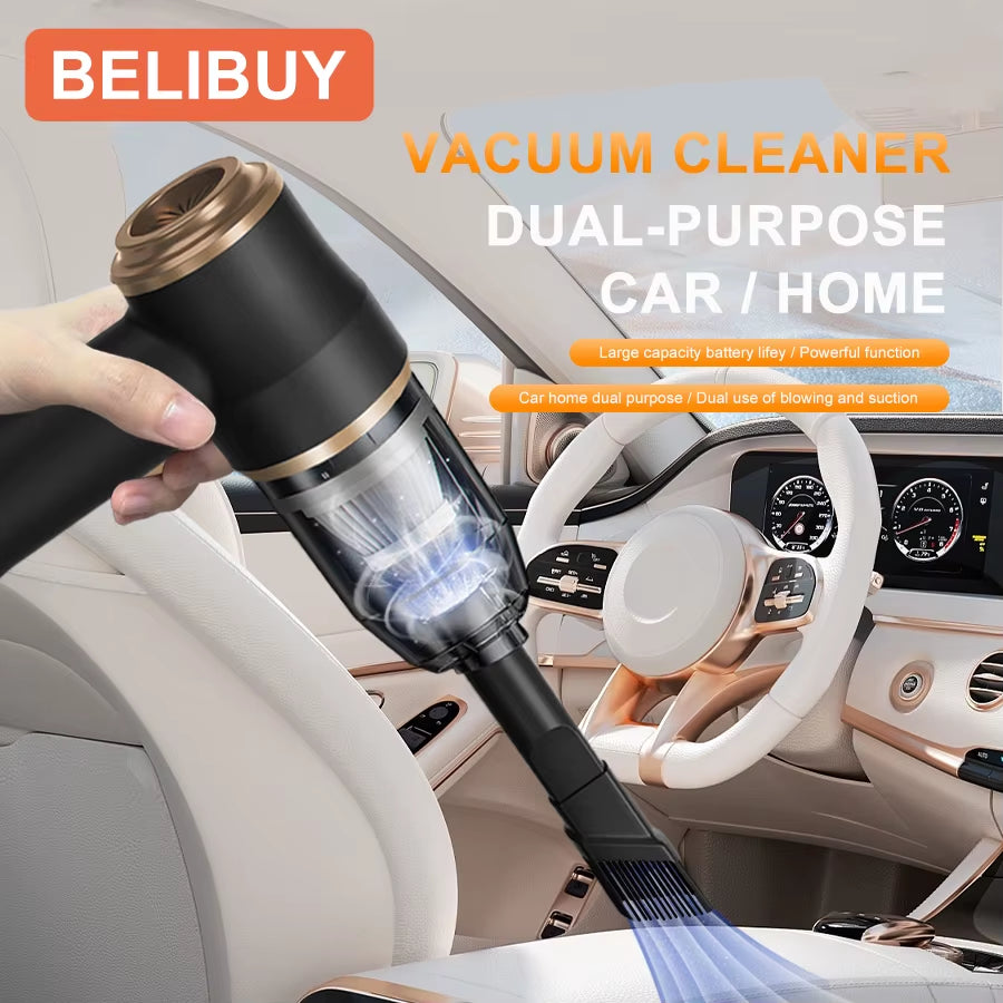 BELIBUY Portable Home and Car Vacuum Cleaner High Power Cleaner Carpet Office Car Powerful Small Vacuum Cleaner Cleaning Machine