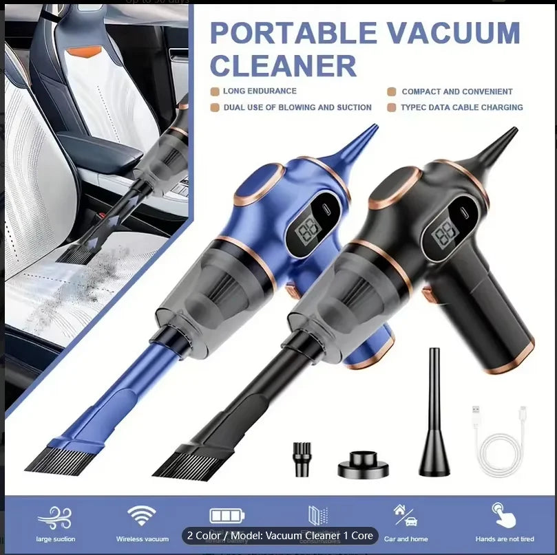 ABS Home Appliance Portable Powerful Handheld Vacuum Cleaner, Long Battery Life Suitable for Cleaning Car and Home Debris