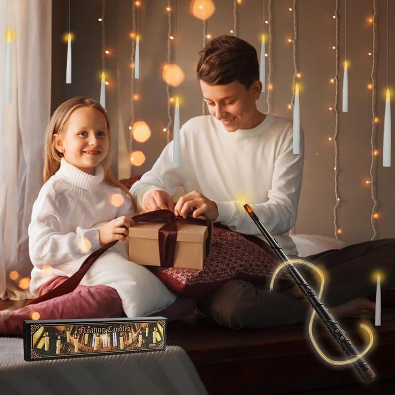 20 Pack LED Floating Candles with Wand Remote, Flickering Warm Light, No Assembly Required - Perfect for Indoor Party Decor, Room Hanging, Birthday Favors