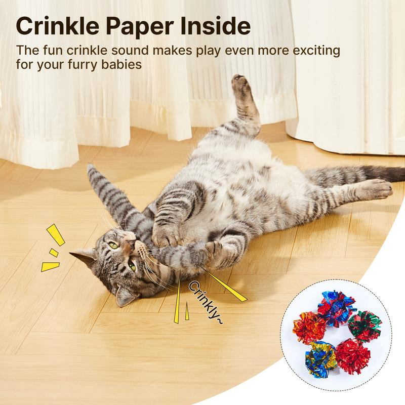 Potaroma Lifelike Tail Simulation Cat Toys, Pack of 3, Fluffy Durable, Crinkle Sound, Interactive Indoor Kitten Kicker for Kitty Exercise 9.8 Inches