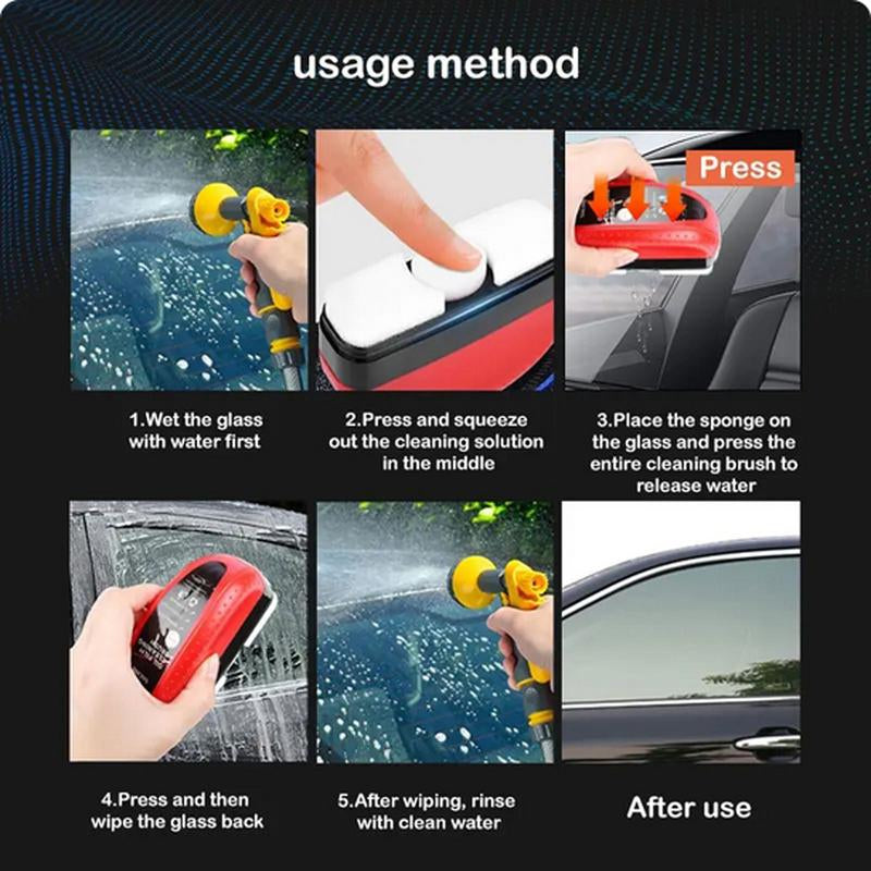Automotive Oil Film Cleaning Brush, Hydrophobic Glass Cleaning Board, Car Glass Oil Film Remover Glass Cleaning Wipe Board for Windshield Improves Clarity and Visibility (1Pc Brush)