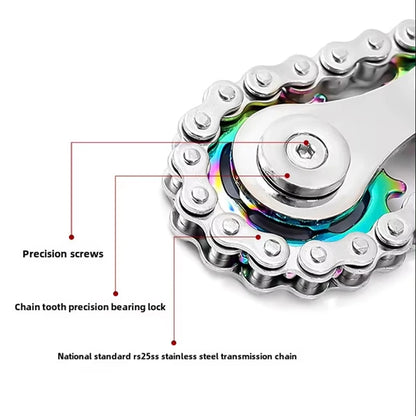 Sprockets Flywheel Fingertip Gyro Fidget Spinner Antistress Anxiety Metal Bike Chains Spinner Fidget Toys for Adult Kids