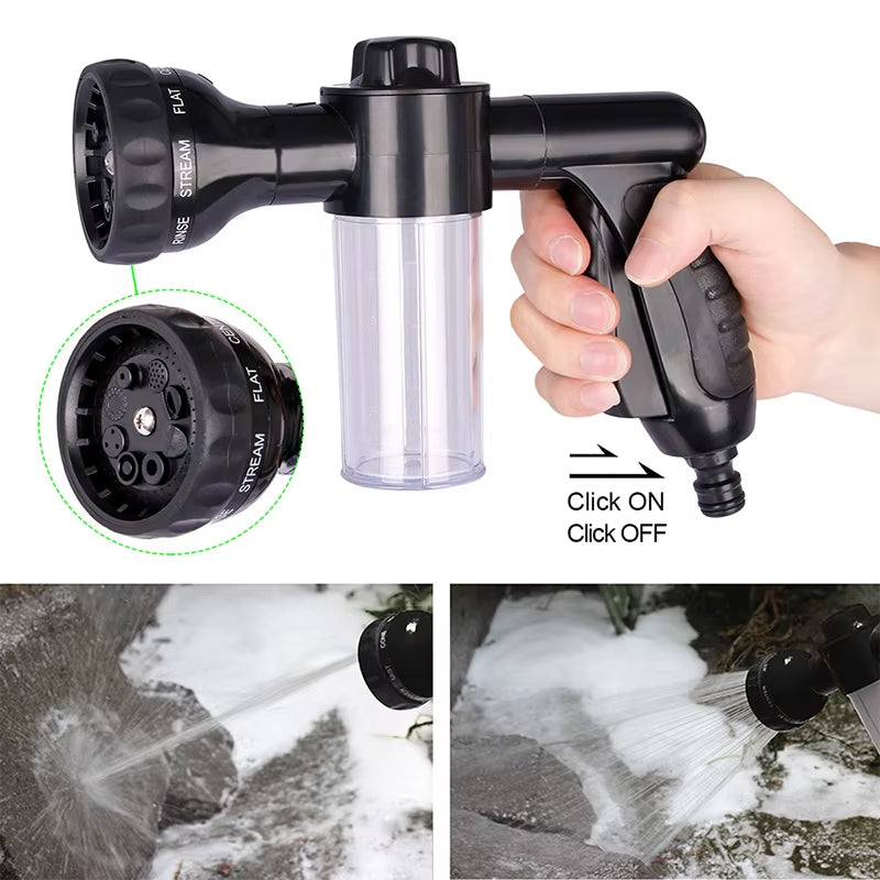 Pressure Hose Nozzle Foam Gun 8 in 1 Jet Spray Gun Soap Dispenser Garden Watering Horse Dog Animal Car Washing Tool Dropshipping