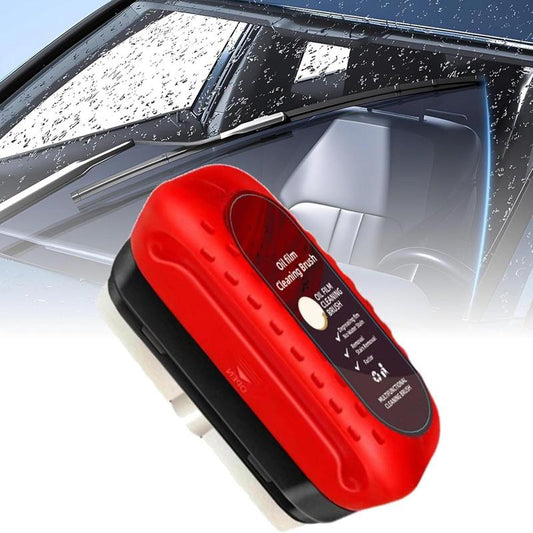 Automotive Oil Film Cleaning Brush, Hydrophobic Glass Cleaning Board, Car Glass Oil Film Remover Glass Cleaning Wipe Board for Windshield Improves Clarity and Visibility (1Pc Brush)