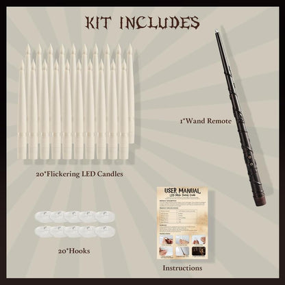 20 Pack LED Floating Candles with Wand Remote, Flickering Warm Light, No Assembly Required - Perfect for Indoor Party Decor, Room Hanging, Birthday Favors